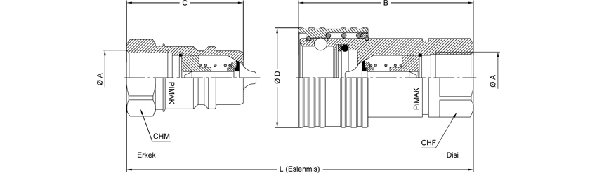 AA Serisi Paslanmaz Teknik Çizimleri